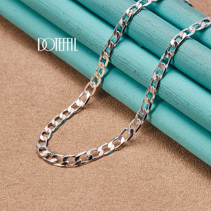 925 Silver 4mm Side Chain Necklace for Men/Women Wedding Charm Jewelry