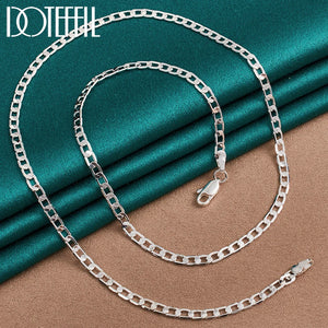 925 Silver 4mm Side Chain Necklace for Men/Women Wedding Charm Jewelry