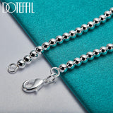 925 Sterling Silver 4mm Bead Ball Chain Bracelet Wedding Engagement Charm Jewelr