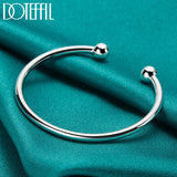 925 Silver 4mm Bead Bracelet Cufflinks for Wedding Party