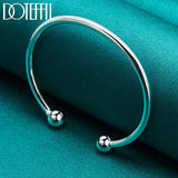 925 Silver 4mm Bead Bracelet Cufflinks for Wedding Party