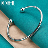 925 Silver 4mm Bead Bracelet Cufflinks for Wedding Party