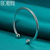 925 Silver 4mm Bead Bracelet Cufflinks for Wedding Party