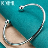 925 Silver 4mm Bead Bracelet Cufflinks for Wedding Party