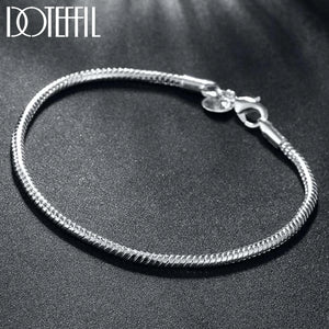 925 Sterling Silver 4mm Snake Chain 8 inches Bracelet