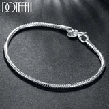925 Sterling Silver 4mm Snake Chain 8 inches Bracelet
