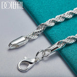 925 Silver Water Wave Chain Bracelet 4mm