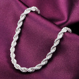 925 Silver Water Wave Chain Bracelet for Women Wedding