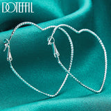 925 Silver Heart Hoop Earrings Wedding Engagement Party Jewelry