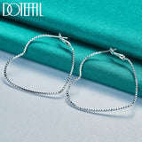 925 Silver Heart Hoop Earrings Wedding Engagement Party Jewelry