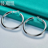 925 Silver 50mm Big Circle Hoop Earrings Wedding Jewelry