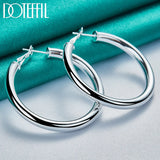 925 Silver 50mm Big Circle Hoop Earrings Wedding Jewelry