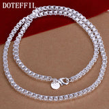 925 Silver 5mm Box Necklace Chain Wedding Party Jewelry