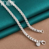 925 Silver 5mm Box Necklace Chain Wedding Party Jewelry