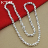 925 Silver 5mm Round Box Chain Necklace 18/20/24 Inch Woman Men Wedding Charm