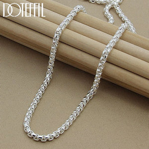925 Silver 5mm Round Box Chain Necklace 18/20/24 Inch Woman Men Wedding Charm