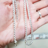 925 Silver 5mm Round Box Chain Necklace 18/20/24 Inch Woman Men Wedding Charm