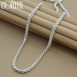 925 Silver 5mm Round Box Chain Necklace 18/20/24 Inch Woman Men Wedding Charm