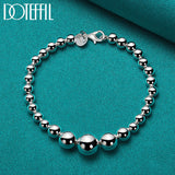 925 Silver Bead Ball Chain Bracelet Wedding Jewelry