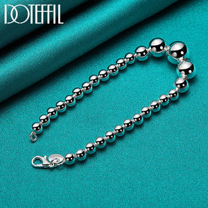 925 Silver Bead Ball Chain Bracelet Wedding Jewelry