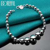 925 Silver Bead Ball Chain Bracelet Wedding Jewelry