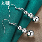 925 Silver Hollow Bead Ball Drop Earrings for Women Wedding Engagement Party