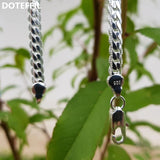 925 Sterling Silver 6MM Sideways Charm Necklace 45/50/60cm Wedding Jewelry