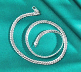 925 Sterling Silver 6MM Sideways Charm Necklace 45/50/60cm Wedding Jewelry
