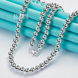925 Silver 6mm 18" Ball Chain Necklace Wedding Jewelry