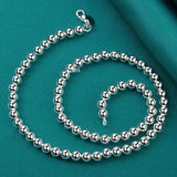 925 Sterling Silver 6mm Ball Chain Necklace 18 Inch