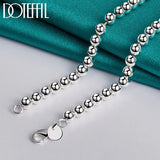 925 Silver 6mm 18in Beads Ball Chain Necklace Wedding Jewelry
