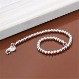 925 Silver Ball Bead Chain Bracelet For Women Charm Wedding Jewelry