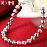 925 Silver Ball Bead Chain Bracelet For Women Charm Wedding Jewelry