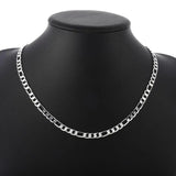 925 Silver 6mm Flat Chain 20 Inches Necklace Wedding Party Charm Jewelry