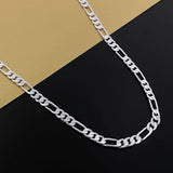925 Silver 6mm Flat Chain 20 Inches Necklace Wedding Party Charm Jewelry