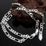 925 Silver 6mm Flat Chain 20 Inches Necklace Wedding Party Charm Jewelry