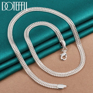 925 Silver 6mm Flat Snake Chain Necklace Wedding Engagement Jewelry