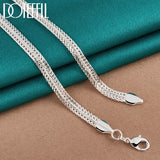925 Silver 6mm Flat Snake Chain Necklace Wedding Engagement Jewelry