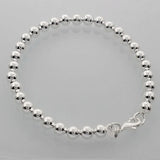 925 Silver 6mm Hollow Ball Bead Chain Bracelet Wedding Jewelry