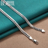 925 Silver 6mm Side Chain Necklace for Wedding Gift