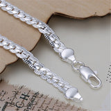 925 Silver 6mm Side Chain Bracelet Women Charm Wedding Jewelry