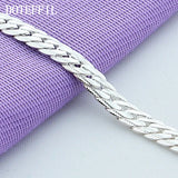 925 Silver 6mm Side Chain Bracelet Women Charm Wedding Jewelry