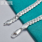 925 Silver 6mm Side Chain Bracelet Wedding Charm Jewelry