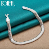 925 Silver 6mm Side Snake Chain Bracelet