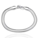 925 Silver 6mm Side Snake Chain Bracelet Wedding Engagement Party Jewelry