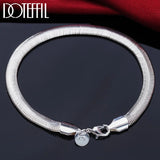 925 Sterling Silver 6mm Side Snake Chain Bracelet