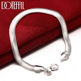 925 Sterling Silver 6mm Side Snake Chain Bracelet