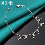 925 Silver 7 Dolphin Pendant Bracelet Chain Women Wedding Jewelry