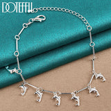 925 Silver Dolphin Pendant Bracelet Chain for Women