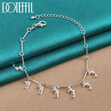 925 Silver Dolphin Pendant Bracelet Chain for Women